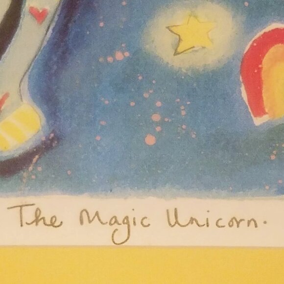 2 Peri "Cow jumped over the moon" & "Unicorn Magic" Color Print Signed & Framed - Picture 4 of 8